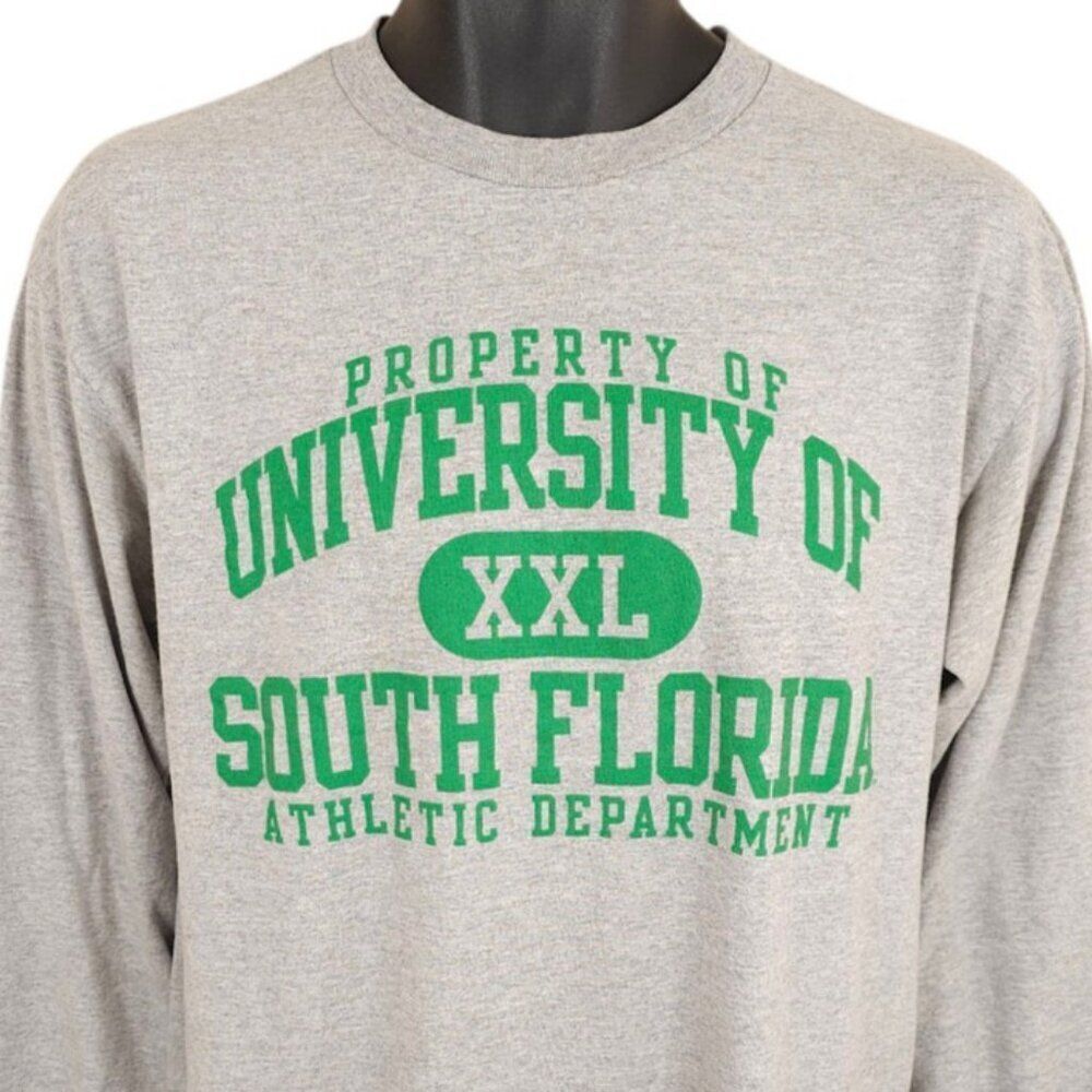 Vintage South Florida Bulls T Shirt Mens Size Medium Gray 90s NCAA University